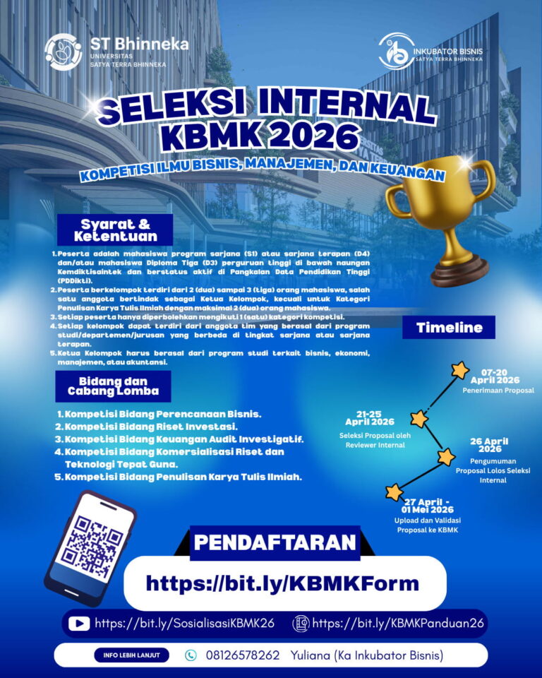 Kompetisi Mahasiswa Nasional Bidang Ilmu Bisnis, Manajemen, dan Keuangan (KBMK) 2026.